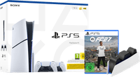 PlayStation 5 Slim mit Laufwerk + FC 27 + Zusätzlicher Controller Weiß + Ladestation