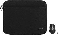 BlueBuilt Laptophülle Breite 36 cm 15-16 Zoll M Schwarz + Maximus Maus