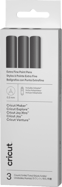 Cricut Extra Fine Point Pens 0.3mm (Set of 3) + Adapter