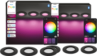 Philips Hue Einbaustrahler Slim 6er-Pack - White & Color - 90 mm - Schwarz