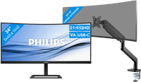Philips 3000 Series 34B2U3600C/00 Curved + BlueBuilt Monitorhalterung für 1 Ultrawide-Monitor