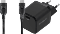 BlueBuilt Power-Delivery-Ladegerät 45 W + USB-C-Kabel 1,5 m Nylon Schwarz Apple iPhone 15 Ladegerät