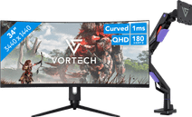 Vortech Pro 34 inches Quad HD Curved + Vortech Monitor Arm with Gas Spring Ultrawide curved monitor