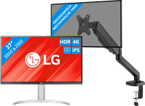 LG 27UP83AK-W + BlueBuilt Monitorhalterung Gasfeder für 1 Monitor 27 Zoll Monitor-Set