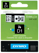 Dymo D1 Name labels Black-White (6 mm x 7 m) Label