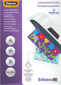 Fellowes Laminating Sheets Enhance 80mic A3 (100 units) Laminating sheet