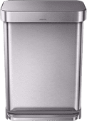 Simplehuman Rectangular Liner Pocket 55L Stainless Steel Large trash can