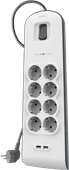 Belkin Surge Protector 8 Steckdosen 2 Meter 2x USB NAS-Zubehör