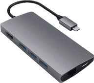 Satechi USB-C-auf-USB-A, Ethernet und HDMI-Dockingstation Space Grey Dockingstation für Windows-Laptop