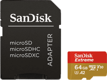 SanDisk MicroSDXC Extreme, 64 GB, 160 MB/s + SD-Adapter Speicherkarte
