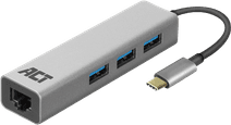 ACT USB-C 3-port Hub with Ethernet USB hub with USB 3.0 connection