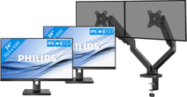 Philips 242B1G/00 Doppelpack + BlueBuilt Monitorhalterung Mechanische Feder für 2 Monitore Monitor-Set
