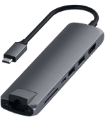 Satechi Type C Slim Multi-Port Ethernet Adapter Grau Dockingstations für Laptop