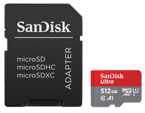 SanDisk MicroSDHC Ultra 512 GB 120 MB/s CL10 A1 UHS-1 + SD Ad MicroSD-Karte