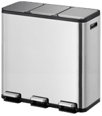 EKO EcoCasa II 3 x 15 Liter Matt Edelstahl EKO Mülleimer