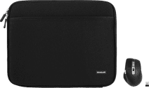 BlueBuilt Laptophülle Breite 32 cm 13 - 14 Zoll Schwarz + Maximus Maus Maus und Laptop-Sleeve Set
