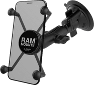 RAM Mounts Universal-Telefonhalter Auto Saugnapf Windschutzscheibe/Armaturenbrett Groß Handyhalterung fürs Auto ohne Ladefunktion