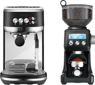 Sage the Bambino Plus Black Truffle + Coffee Grinder Latte macchiato machine