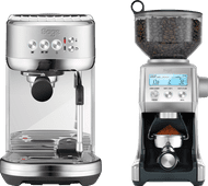 Sage the Bambino Plus Edelstahl + Kaffeemühle Siebträgermaschine der Mittelklasse