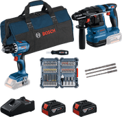 Bosch Professional GBH 18V-22 + GSR 18V-45 Kombiset + Zubehör Angebot zur Fußball-WM 2026 für Garten und Heimwerken