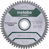 Metabo Multi Cut Sägeblatt Universeel 216 x 30 x 1,8 mm 60T Metabo Sägeblatt