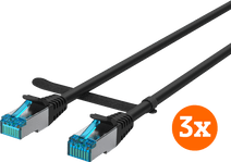 BlueBuilt Network Cable STP CAT6 3m Black 3-pack UTP or Ethernet cable