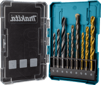 Makita 9-teiliges Bohrerset (Stein/Holz/Metall) Metallbohrer