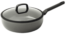 BK Balas High-sided Skillet with Lid 28cm Gray Ceramic pan