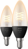 Philips Hue Filamentlampe White Kerzenlampe E14 Doppelpack Smart-Home-Geschenk