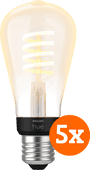 Philips Hue Filament Light White Ambiance Edison E27 5-pack Smart light with E27 fitting