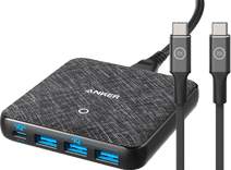 Anker Power Delivery Ladegerät mit 4 Anschlüssen 45 W + BlueBuilt USB-C-Kabel 1,5 m Nylon OnePlus Ladegerät