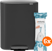 Brabantia Bo Pedal Bin 2x 30L Matte Black + Trash Bags (120 units) Top 10 bestselling trash cans