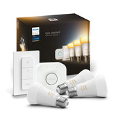 Philips Hue White Ambiance Starter Pack E27 mit 3 Lampen, Dimmer + Bridge Smart-Home-Lampe