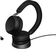 Jabra Evolve2 75 USB-C Kabelloses Office-Headset mit Ladestation Schwarz Office-Headset mit Noise Cancelling