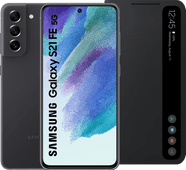 Samsung Galaxy S21 FE 128 GB Grau 5G + Samsung Clear View Book Case Schwarz 