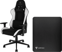 Vortech Essential Gaming Chair White + Vortech Floor Mat Black Vortech Essential