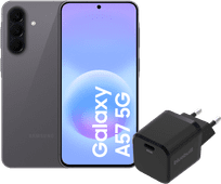 Samsung Galaxy A57 256GB Grau 5G + BlueBuilt Ladegerät mit USB-C-Anschluss 45 W Schwarz Samsung Galaxy A57