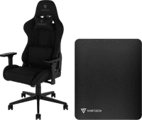 Vortech Essential Gaming Chair Black + Vortech Floor Mat Black Vortech Essential