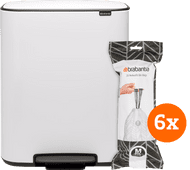 Brabantia Bo Treteimer 60 Liter Weiß + Müllbeutel (120 Stück) Brabantia Bo Mülleimer