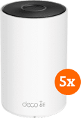 TP-Link Deco XE75 Mesh WiFi 6E 5-pack WiFi solution for working from home in a freestanding house