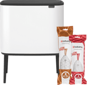 Brabantia Bo Touch Bin Mülleimer 11 + 23 Liter White + Müllsäcke (320 Stück) Brabantia Bo Mülleimer