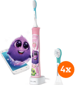 Philips Sonicare for Kids Connected HX6352/42 + Kids Brush Attachments from 3 years (4 units) Electric children's toothbrush for toddlers