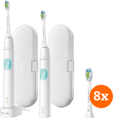 Philips Sonicare ProtectiveClean 4300 HX6807/35 + Optimal White Aufsteckbürsten (8 Stück) Elektrische Zahnbürste mit Drucksensor