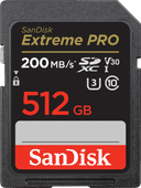 SanDisk SDXC Extreme Pro 512GB 200MB/s SD card