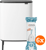 Brabantia Bo Touch Bin Hi 2 x 30 Liter White + Müllbeutel (120 Stück) Brabantia Bo Mülleimer