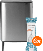 Brabantia Bo Touch Bin Hi 2 x 30 Liter Matt Steel Fingerprint Proof + Müllbeutel (120 Stück) Brabantia Bo Mülleimer