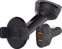 Belkin Phone Mount Car Dashboard/Windshield + BlueBuilt Car Charger Quick Charge 18W Phone mount for cars