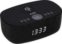 AIC 28BT Black Digital alarm clock with wireless charger