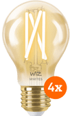 WiZ Smart Filamentlampe Standard Gold 4er-Pack - Warmes bis kaltweißes Licht - E27 Smart-Lampe mit E27-Fassung