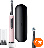 Oral-B iO 5N Rosa + iO Ultimate Clean Aufsteckbürsten (4 Stück) Elektrische Zahnbürste mit Drucksensor